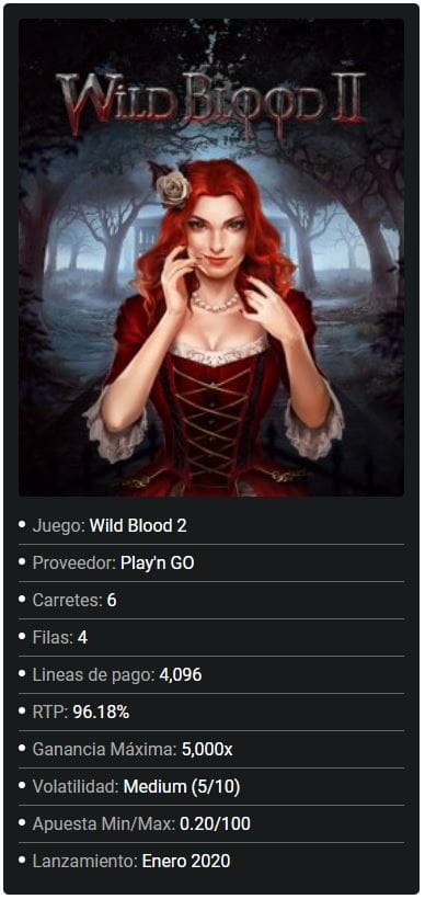 Wild Blood II - Online Casinos España Info