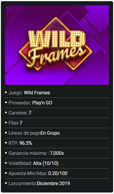 Wild Frames Datos - Casinos Online
